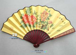 Vintage Hand Fans Wall Decor Fan Chinese Painting Peony  