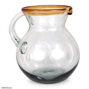  Glass pitcher, Amber Ring