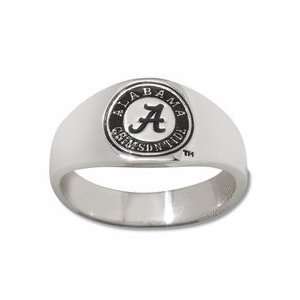 : Alabama Crimson Tide UA NCAA Sterling Silver Logo Gents Enamel Band 