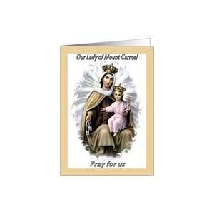  Catholic Saint of Our Lady of Mount Carmel Feast Day Card 