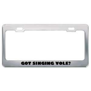 Got Singing Vole? Animals Pets Metal License Plate Frame Holder Border 