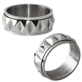 Mens Stainless Steel Rings w/ Rotating Center in Size 9, 10, 11, or 12 