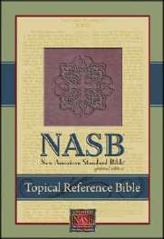 NASB Topical Reference Bible Burgundy Leather Like New American 