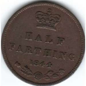  1844 Great Britain Half Farthing    Very Fine+ Everything 