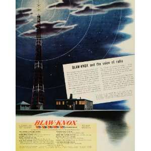  1945 Ad Marconi Blaw Knox Radio Towers Broadcasting 