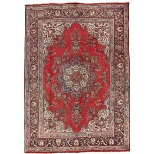 85 x 1110 Red Persian Hand Knotted Wool Tabriz Rug 