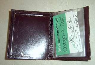 New Old Stock Brown Wallet Billfold (photo shows plastic inserts but 
