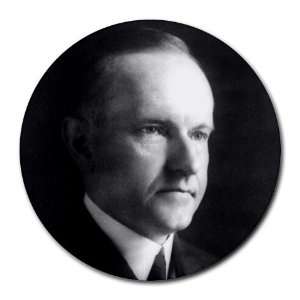  President Calvin Coolidge round mouse pad