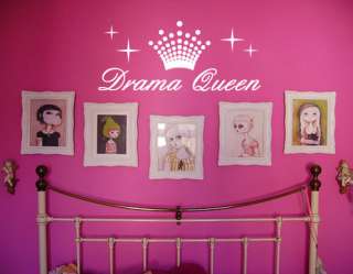DRAMA QUEEN w/ Crown   Vinyl Wall Decal girls room decor  