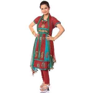  Burgundy Anarkali Suit with Embroidered Paisleys   Pure 