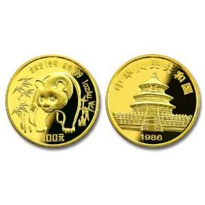  1/10th Ounce Gold Panda Coin, Year 1986 