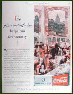 1930 WASHINGTON BARS FRED MIZEN ART DECO COCA COLA AD  