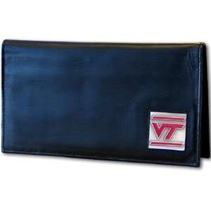   Genuine Leather Checkbook   Virginia Tech Hokies: Sports & Outdoors