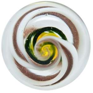   Glass Marble ~ Tony Parker ~ Yellow Transparent Air Trapped Latticinio