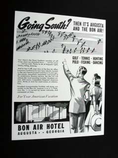 Bon Air Hotel Augusta Georgia 1941 print Ad  