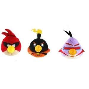 Angry Birds Space 5 Inch DELUXE Plush with sound Set of 3 (Super Red 