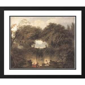 Fragonard, Jean Honore 23x20 Framed and Double Matted Le petit parc 