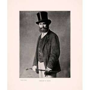 1903 Print Portrait Edouard Manet Top Hat Cane Frantin Latour Costume 