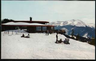 ASPEN CO Mountain Ski Area Ajax Hill Sundeck Vintage Postcard Old 