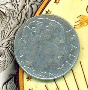 1940 20 Centesimi Vittorio Emanuele III Italy Coin  