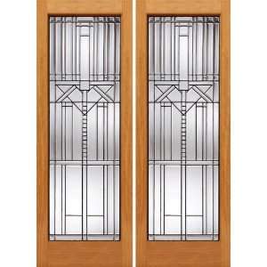   x80 (5 0x6 8) Pair of Full Beveled Glass Doors with Unique Design