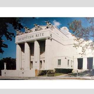 SCOTTISH RITE Masonic Temple Miami Florida Postcard  