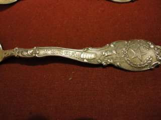Sterling Silver Texas Souvenir Spoons 40 grams  