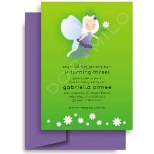 Gabriella in Green, Custom Personalized Girl Birthday Invitation, by 