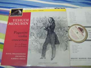 ASD 440 G/C PAGANINI Violin Concertos MENUHIN EREDE NM   