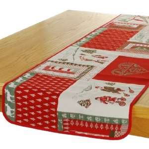  Vercors Natural/Red Table Runner 22x69