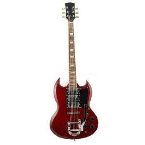   CHERRY RED   ELECTRIC GUITAR Triple Pickup ACDC Musical Instruments