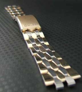 NOS vintage Seiko Steel &Gold gf Coffin Link Watch Band  