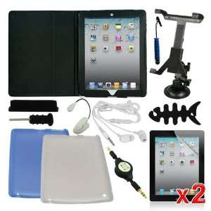   with Leather Case and Car Mount Holder for Apple iPad 3, iPad HD