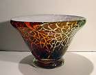 Vintage Murano Red and Green Lava Traslucent Glass Bowl