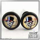 PAIR OF SKULL SMOKING TOP HAT STRETCHER FAKE/CHEATER EAR PLUGS 0g 