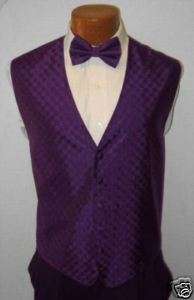 Royal Purple Fusion Tuxedo Fullback Vest S Prom Formal  