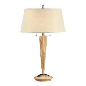  Blond Cone Table Lamp With Double Pull Chain