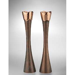  Nambe Copper Canyon Candlesticks, Pair, 8 1/2in H