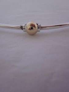 LeStage Cape Cod Sterling Silver 14K Gold Ball Solid Choker Collar 