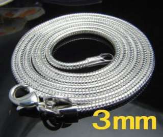 wholesale  SOLID silver 3mm snake chain 16 24inch N302 