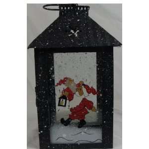   Claus and Xmas Tree Glass Pane Candle Holder: Patio, Lawn & Garden