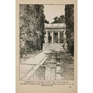 1906 Santa Barbara California House Villa Gardens Print 