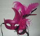 Fuschia Hot Pink Masquerade Mask Mardi Gras Mask Veneti