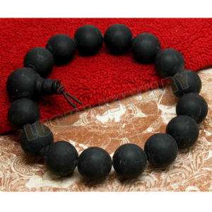 14mm Black Amber Beads Tibet Buddhism Bracelet  