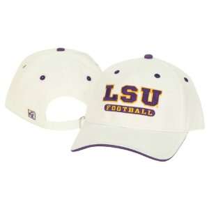  LSU Tigers Football Adjustable Baseball Hat   White 