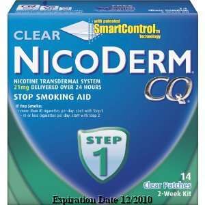 New Nicoderm CQ Step 1 Clear Patch 14 pk 21 mg, 2 week kit, Expiration 