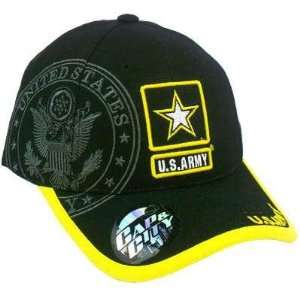  US ARMY STRONG LICENSED SEAL MILITARY BLK STAR HAT CAP 