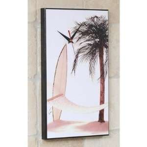  Hammock Palm Tree Surfboard Wall Clock: Home & Kitchen