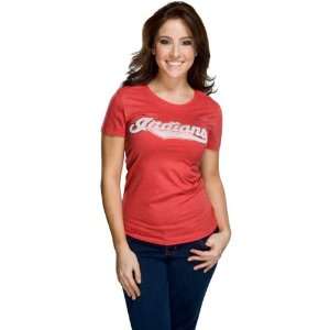   Indians Womens Nike Red Heather Blended T Shirt