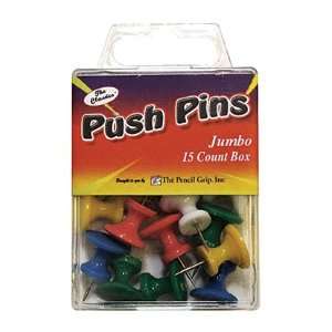  JUMBO PUSH PINS 15 PC BOX: Office Products